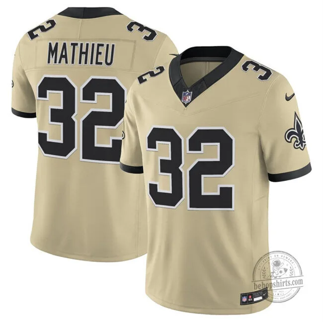 New Orleans Saints Tyrann Mathieu Number 32 Gold Football Jersey 61 New Orleans Saints Tyrann Mathieu Number 32 Gold Football Jersey
