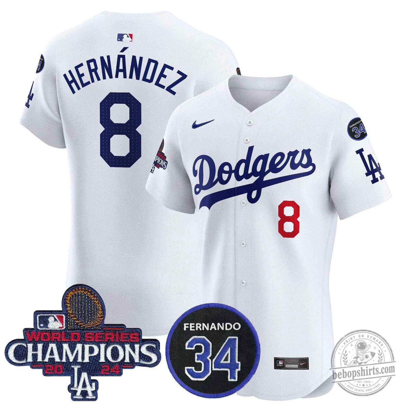 Los Angeles Dodgers Fernando Valenzuela World Series Champions Baseball Jersey 66 Los Angeles Dodgers Fernando Valenzuela World Series Champions Baseball Jersey