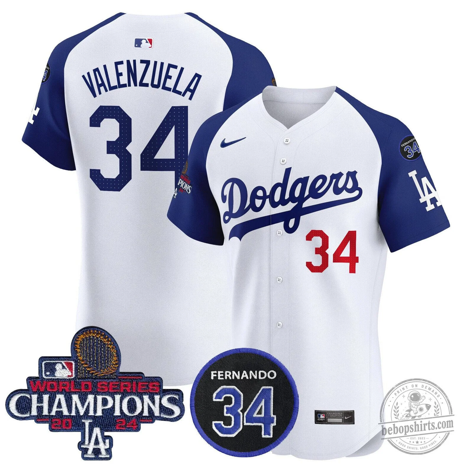 Los Angeles Dodgers Fernando Valenzuela World Series Champions Baseball Jersey 80 Los Angeles Dodgers Fernando Valenzuela World Series Champions Baseball Jersey