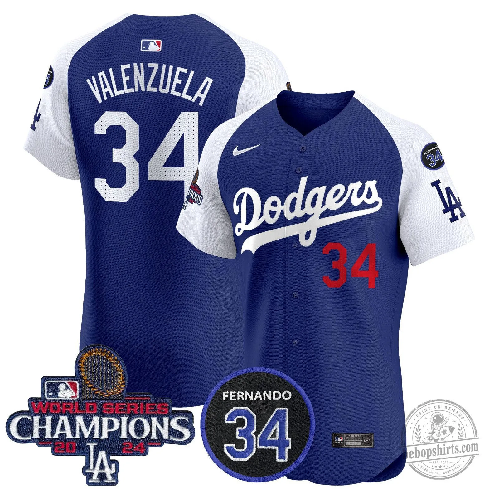 Los Angeles Dodgers Fernando Valenzuela World Series Champions Baseball Jersey 90 Los Angeles Dodgers Fernando Valenzuela World Series Champions Baseball Jersey