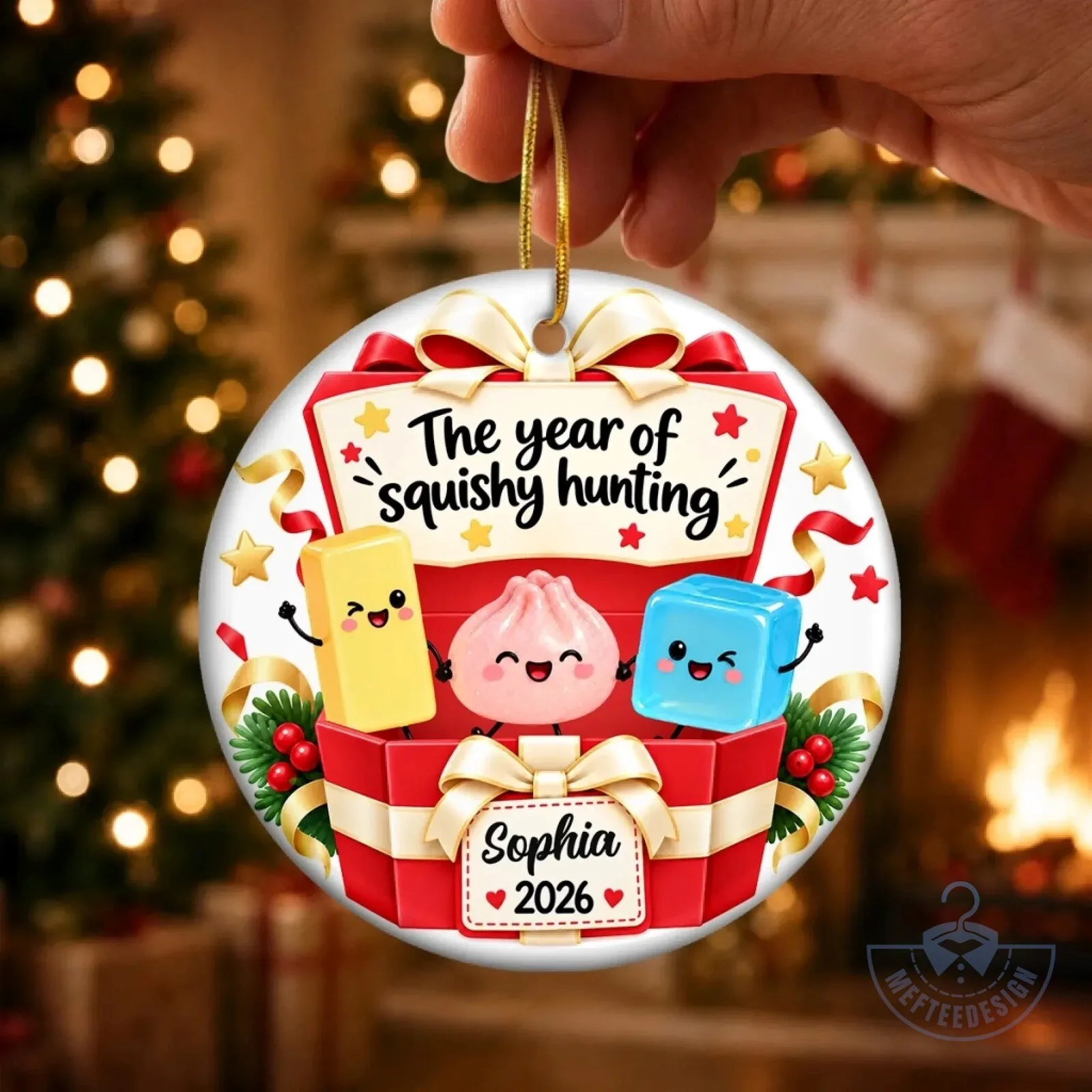 Personalized Squishy Hunting Christmas Holiday Ceramic Ornament 7 Personalized Squishy Hunting Christmas Holiday Ceramic Ornament