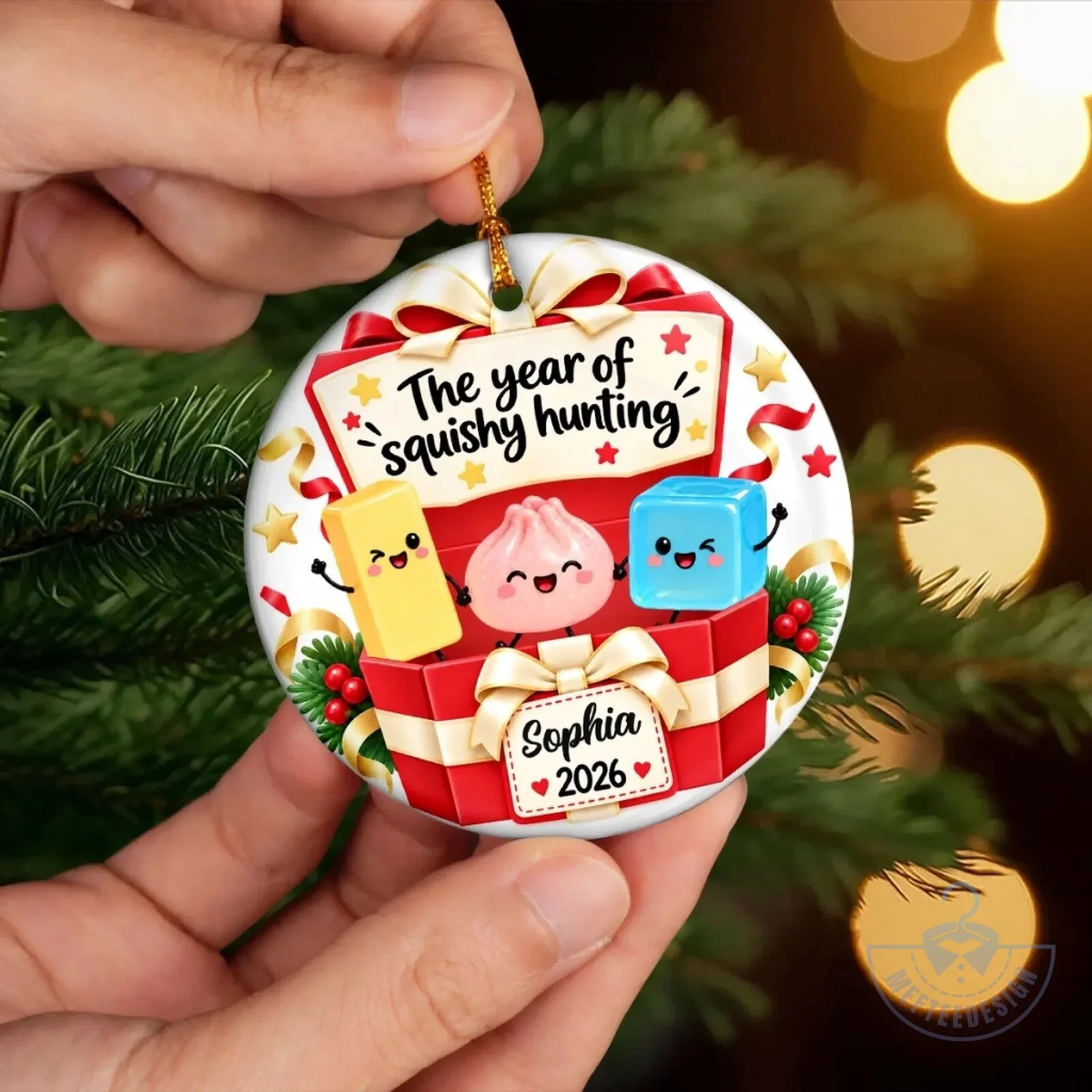 Personalized Squishy Hunting Christmas Holiday Ceramic Ornament 9 Personalized Squishy Hunting Christmas Holiday Ceramic Ornament