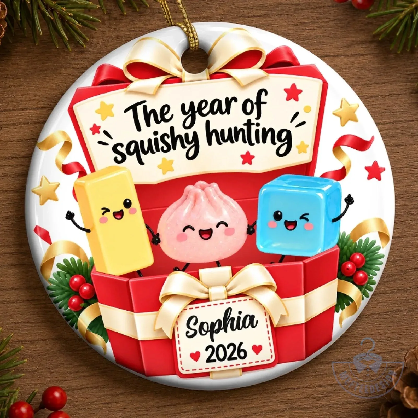 Personalized Squishy Hunting Christmas Holiday Ceramic Ornament 10 Personalized Squishy Hunting Christmas Holiday Ceramic Ornament