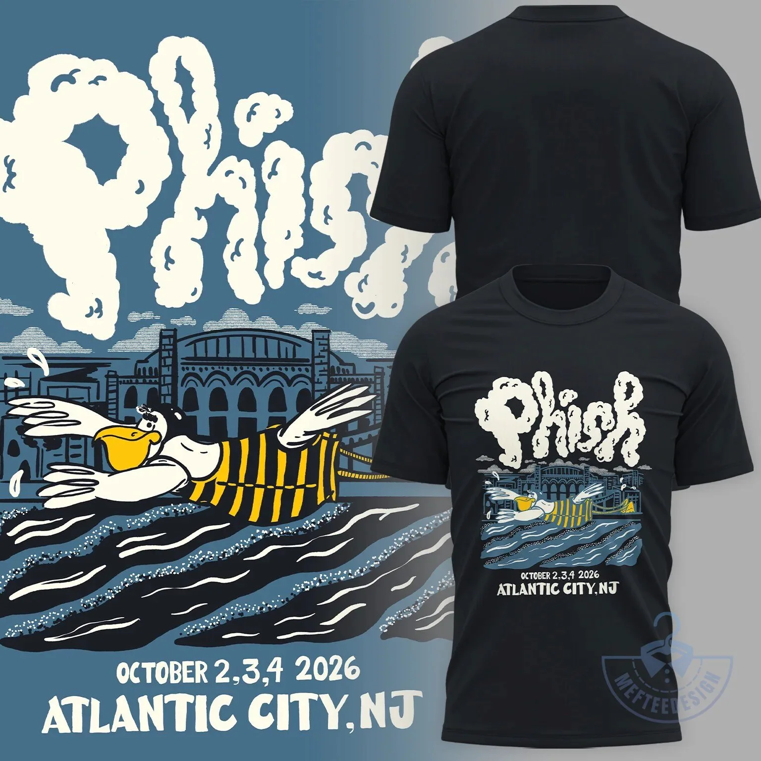 Phish Atlantic City New Jersey October 2026 Concert T-Shirt