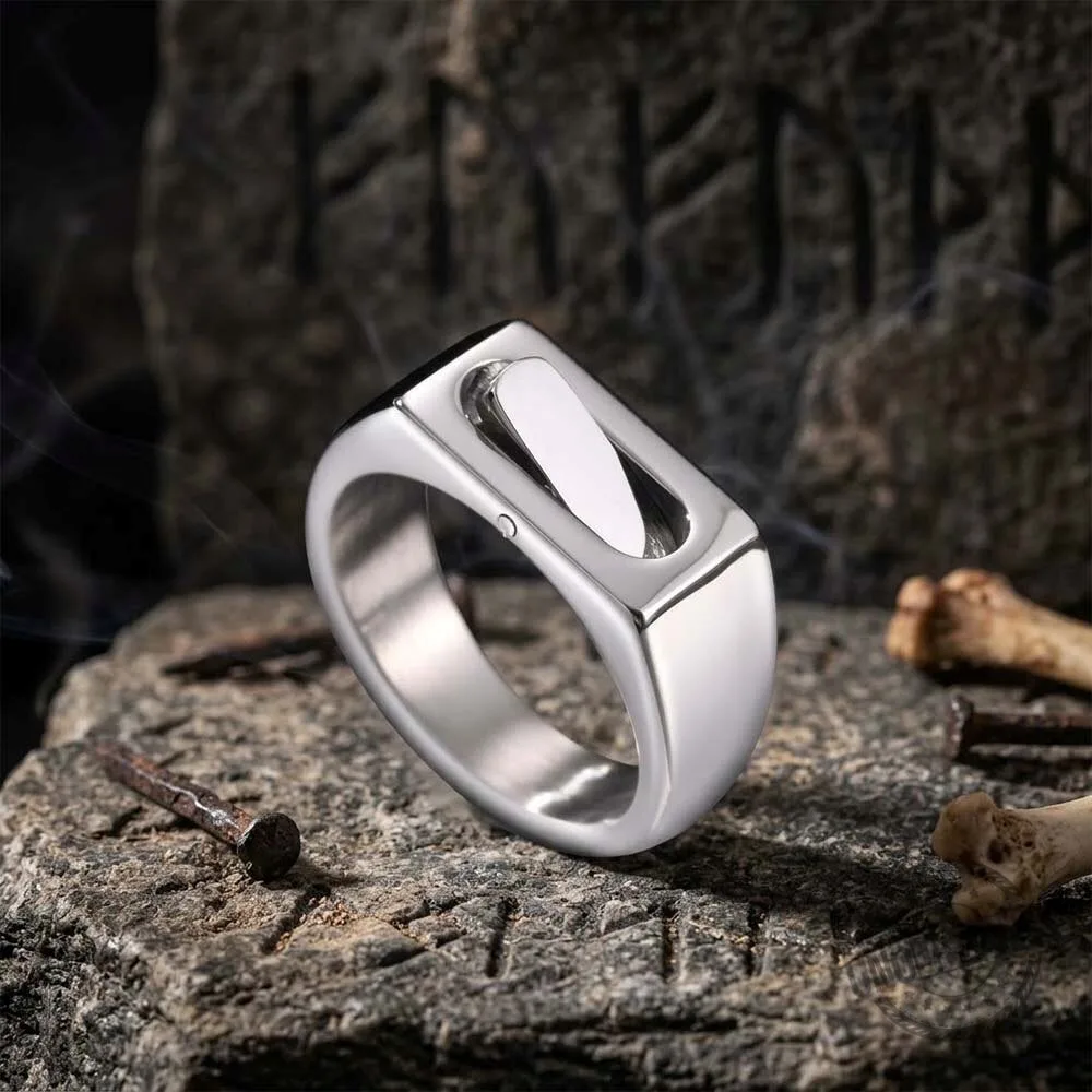 Stylish Versatile Stainless Steel Spinner Ring for Men and Women
