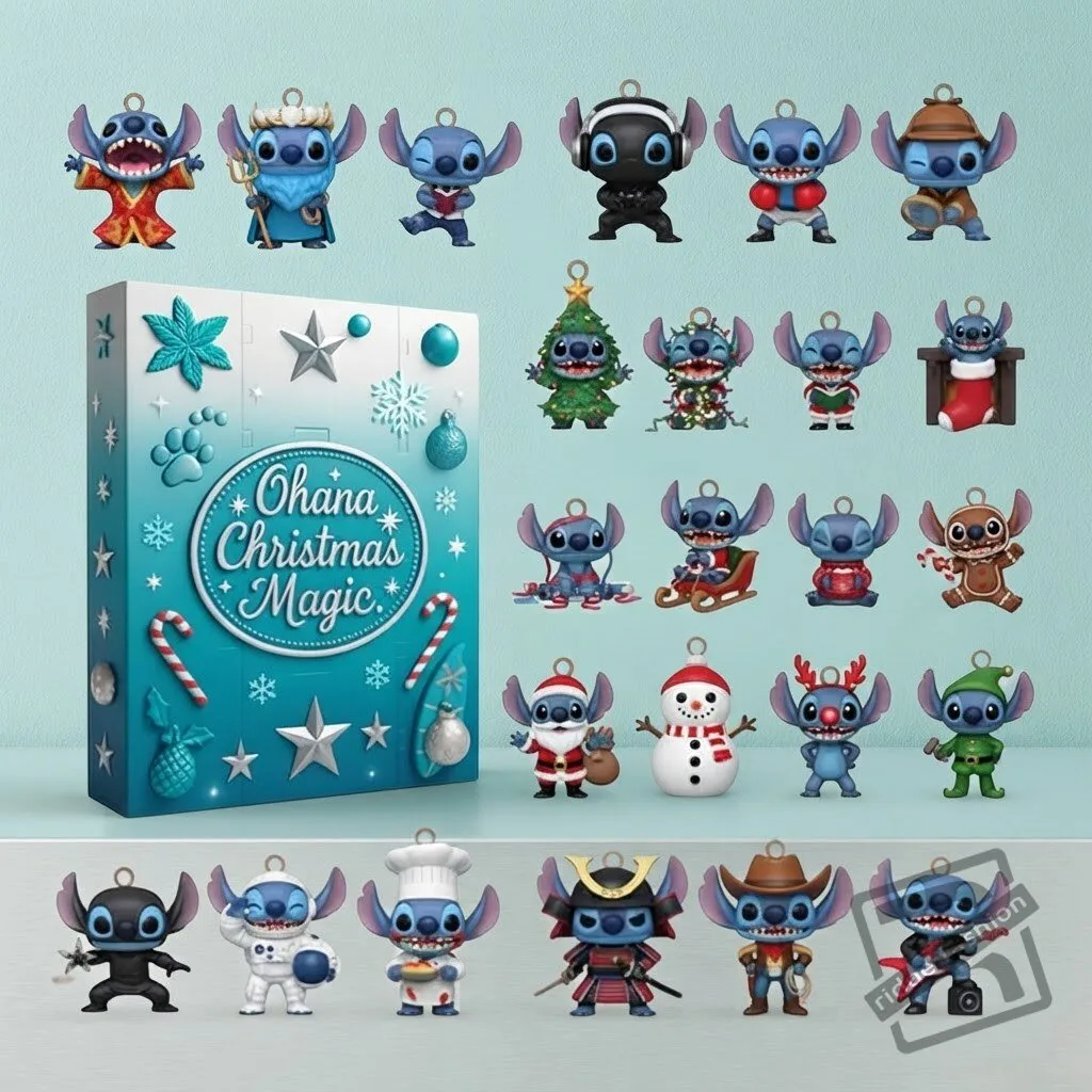 Alien Character Advent Calendar, 24 Blue Creature Ornaments, Christmas Countdown Gift 3 Alien Character Advent Calendar, 24 Blue Creature Ornaments, Christmas Countdown Gift product view