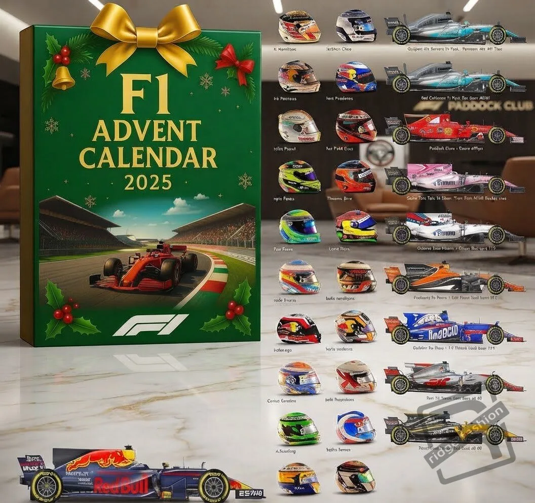 F1 Advent Calendar 2026 – 24 Days of Mini Race Cars & Helmets – Xmas Countdown Gift Box