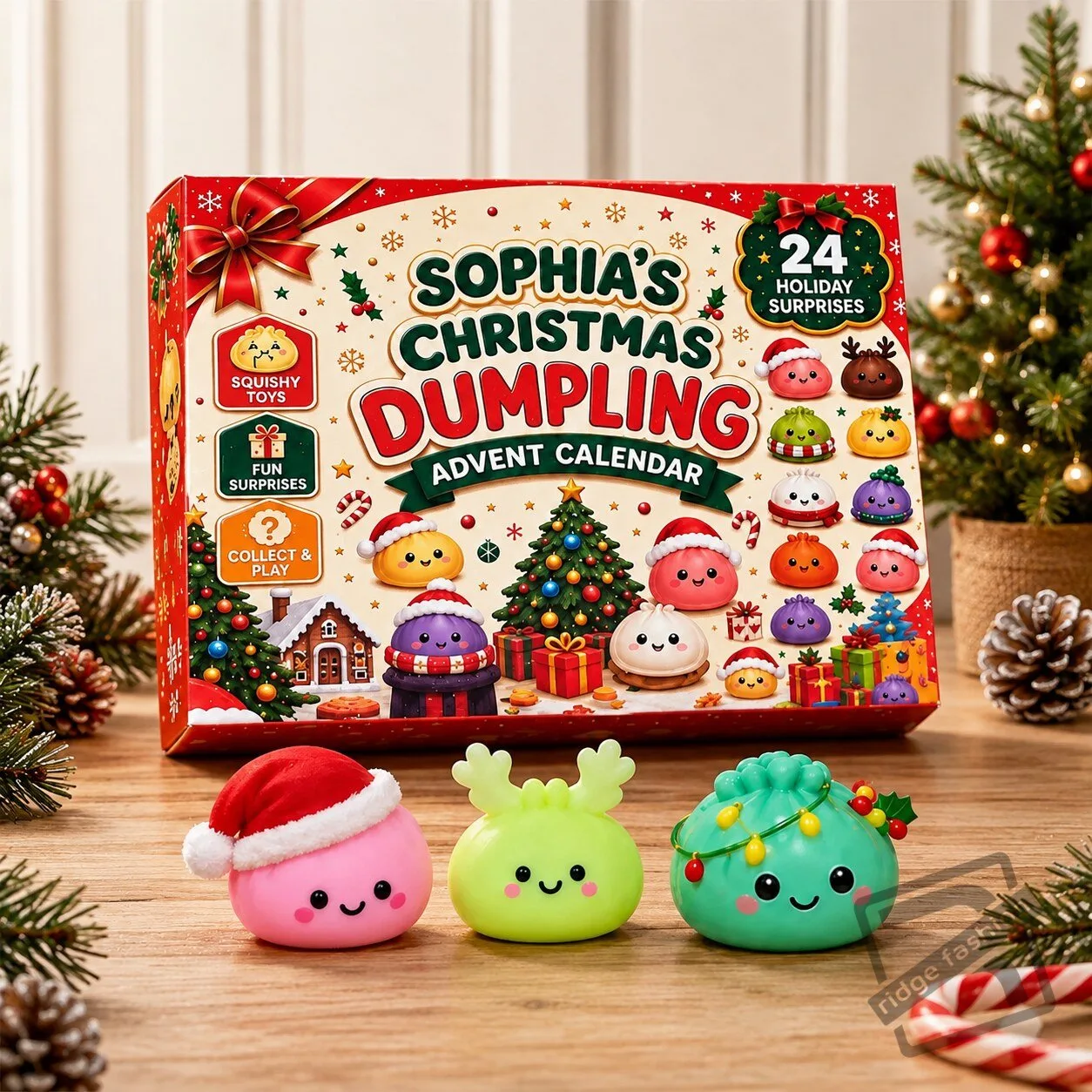 Custom Christmas Dumpling Gifts - Personalized Squishy Dumpling Advent Calendar