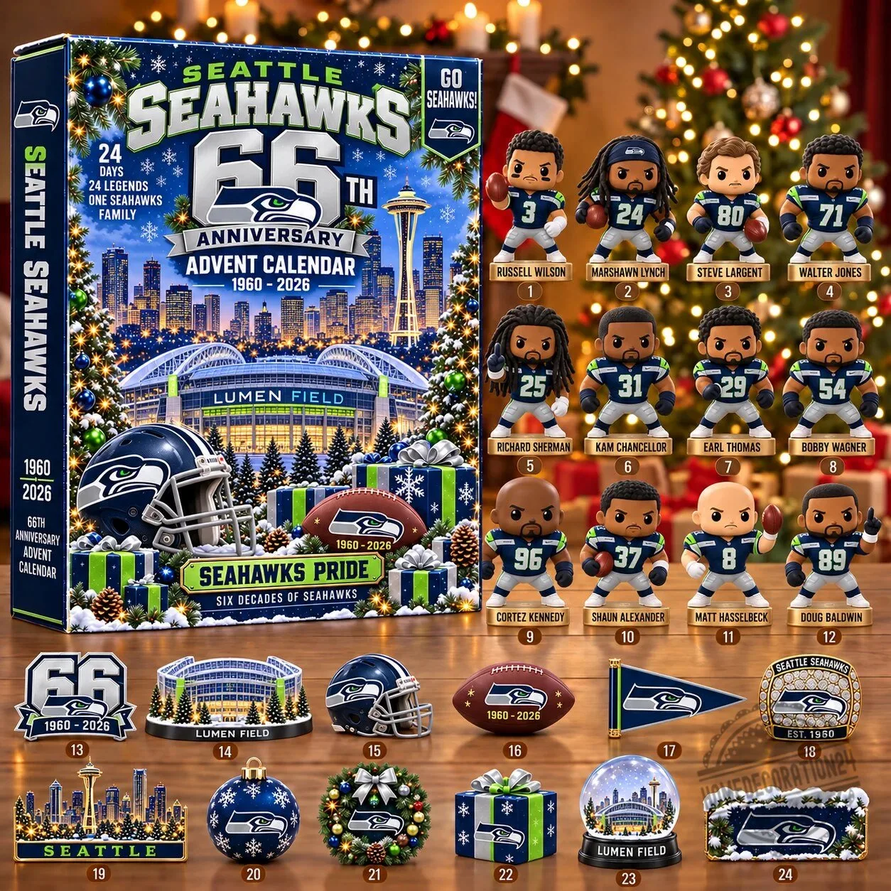 Seattle Seahawks 66th Anniversary Advent Calendar Blind Box