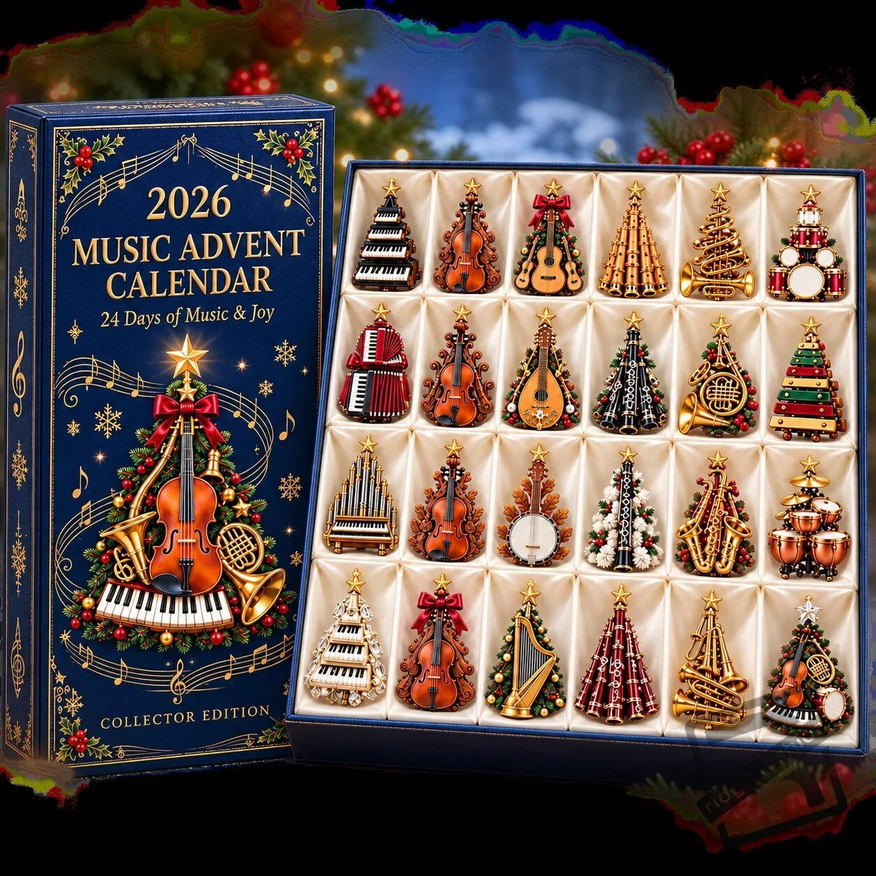 24 Days of Music & Joy Custom Name Christmas Gift - Personalized Advent Calendar