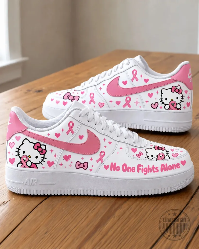 Hello Kitty Breast Cancer Awareness No One Fights Alone Pink Ribbon Shoes