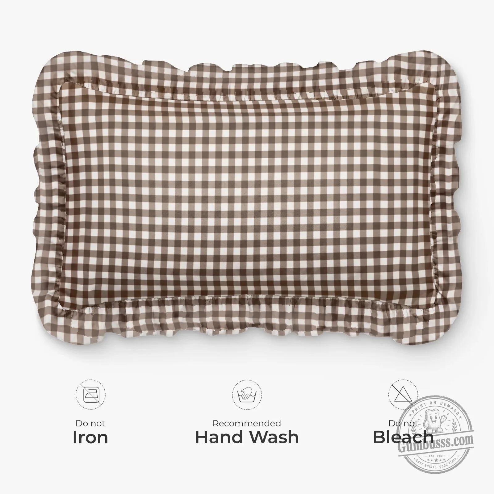 Personalized Mommy and Grandma's Garden Gingham Ruffle Pillow 14 Personalized Mommy and Grandma
