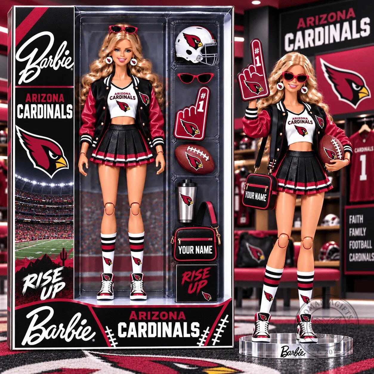 Arizona Cardinals Barbie Doll Collectible Football Fan Fashion Doll
