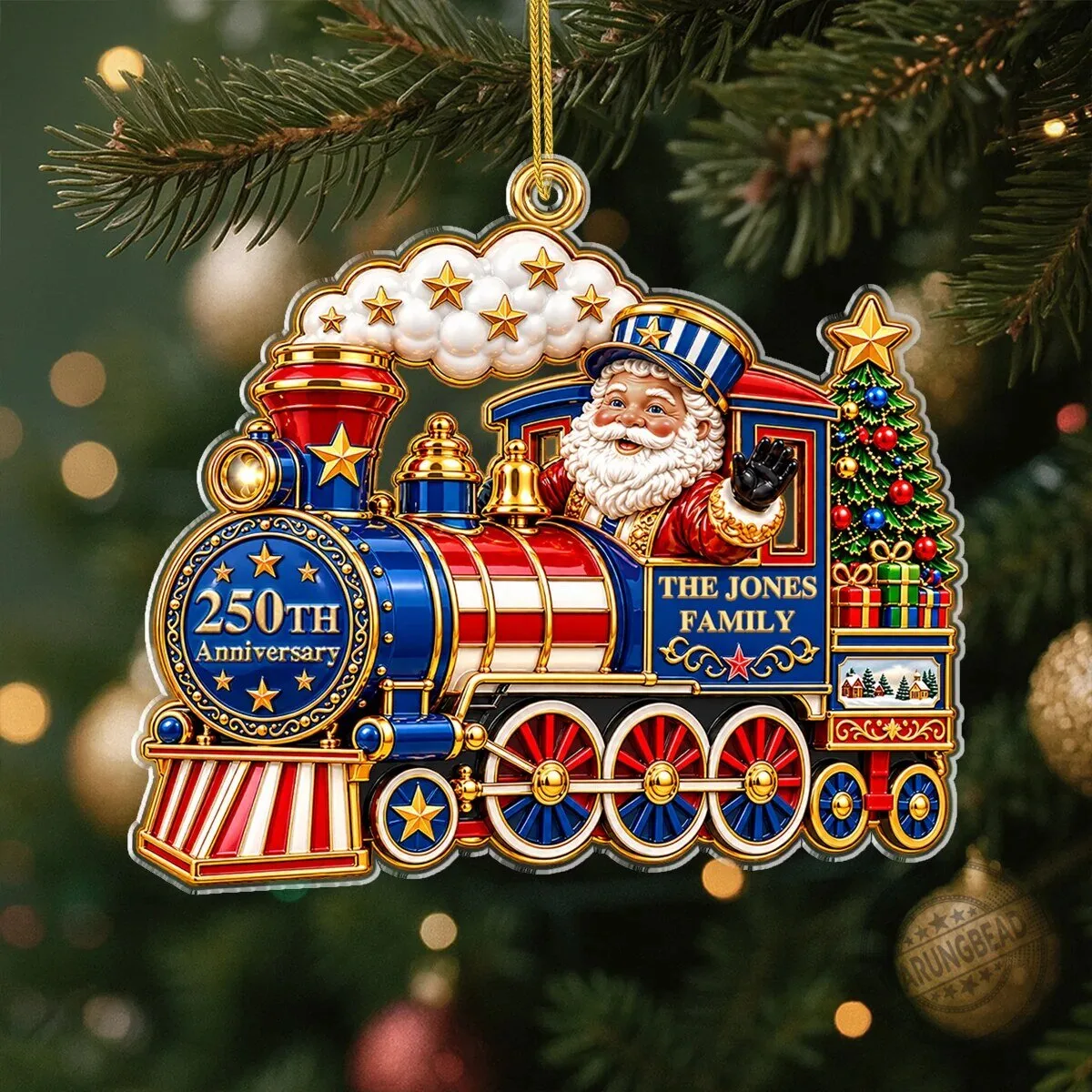 250th Anniversary Santa Claus Christmas Train Acrylic Ornament 7 250th Anniversary Santa Claus Christmas Train Acrylic Ornament