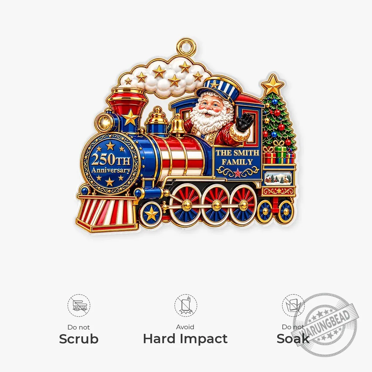 250th Anniversary Santa Claus Christmas Train Acrylic Ornament 10 250th Anniversary Santa Claus Christmas Train Acrylic Ornament