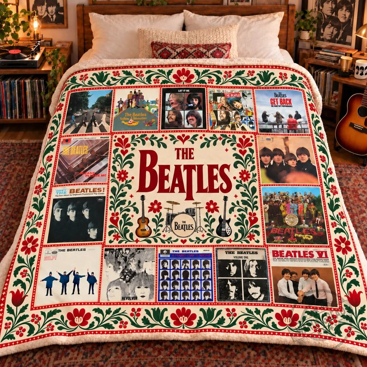 The Beatles Album Covers Sherpa Fleece Blanket 5 The Beatles Album Covers Sherpa Fleece Blanket