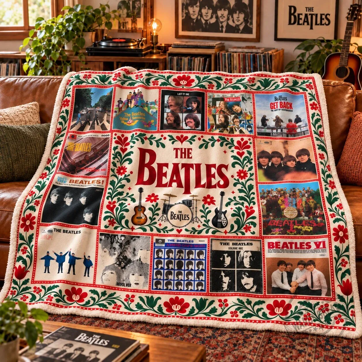 The Beatles Album Covers Sherpa Fleece Blanket 7 The Beatles Album Covers Sherpa Fleece Blanket
