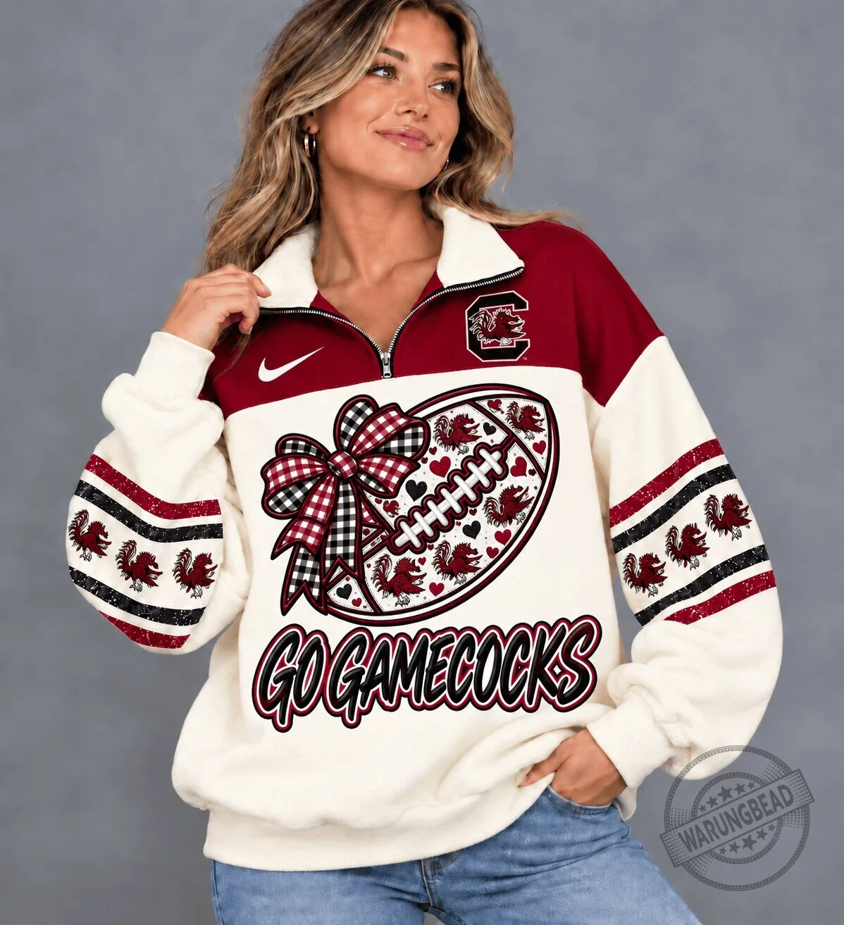 South Carolina Gamecocks Football Quarter-Zip Sweatshirt for Women 1 South Carolina Gamecocks Football Quarter-Zip Sweatshirt for Women