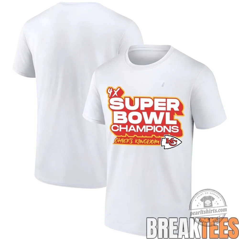 Kansas City Chiefs Four Time Super Bowl Champions Black Fanatics T-Shirt 9 Kansas City Chiefs Four Time Super Bowl Champions Black Fanatics T-Shirt