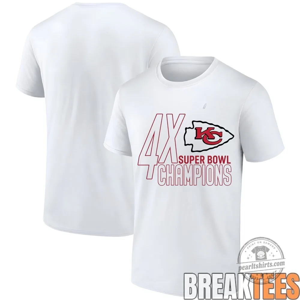Kansas City Chiefs Four Time Super Bowl Champions Black Fanatics T-Shirt 13 Kansas City Chiefs Four Time Super Bowl Champions Black Fanatics T-Shirt