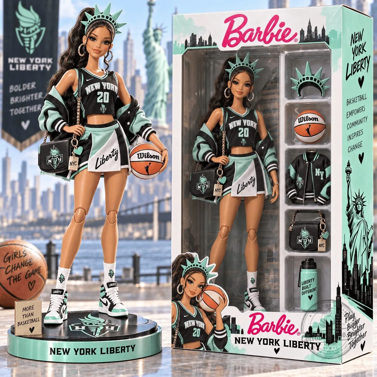 Barbie New York Liberty Basketball Team Commemorative Figure Doll