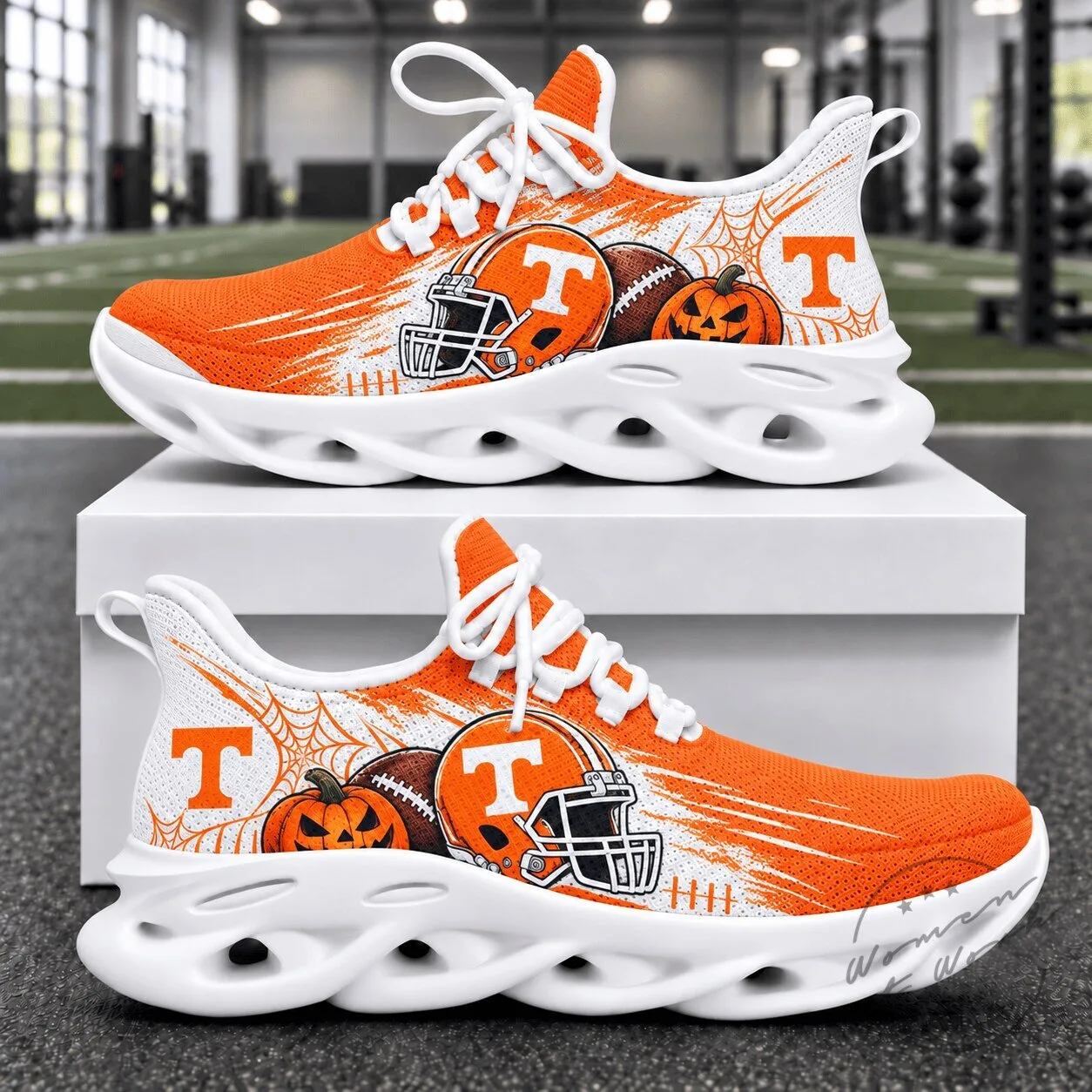 Tennessee Volunteers Halloween Football Pumpkin Running Shoes