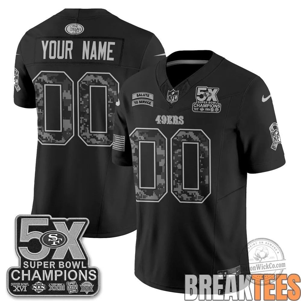Black Football Jersey for San Francisco 49ers Salute to Service
