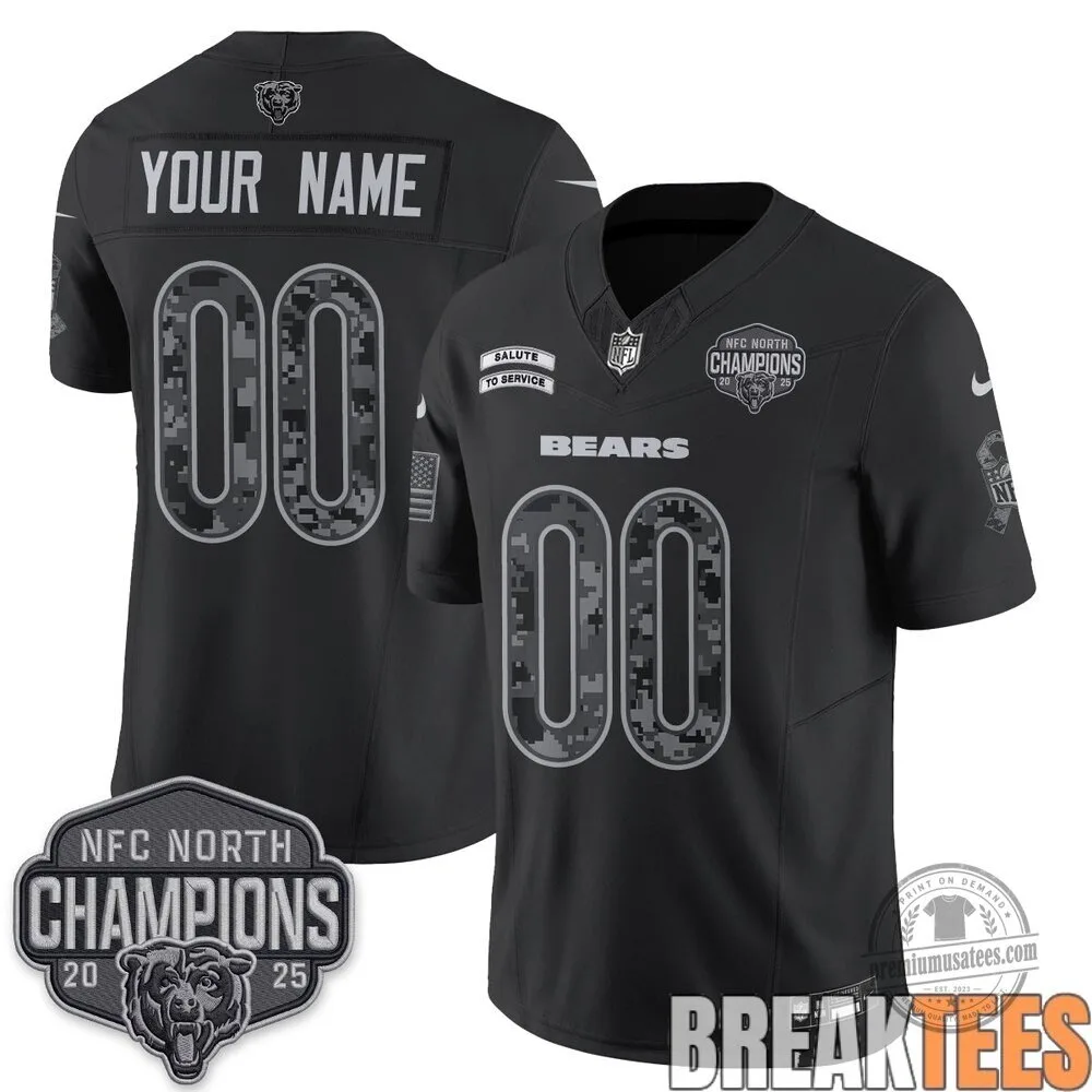 Salute to Service Football Jersey for Chicago Bears 2025 NFC North Champions