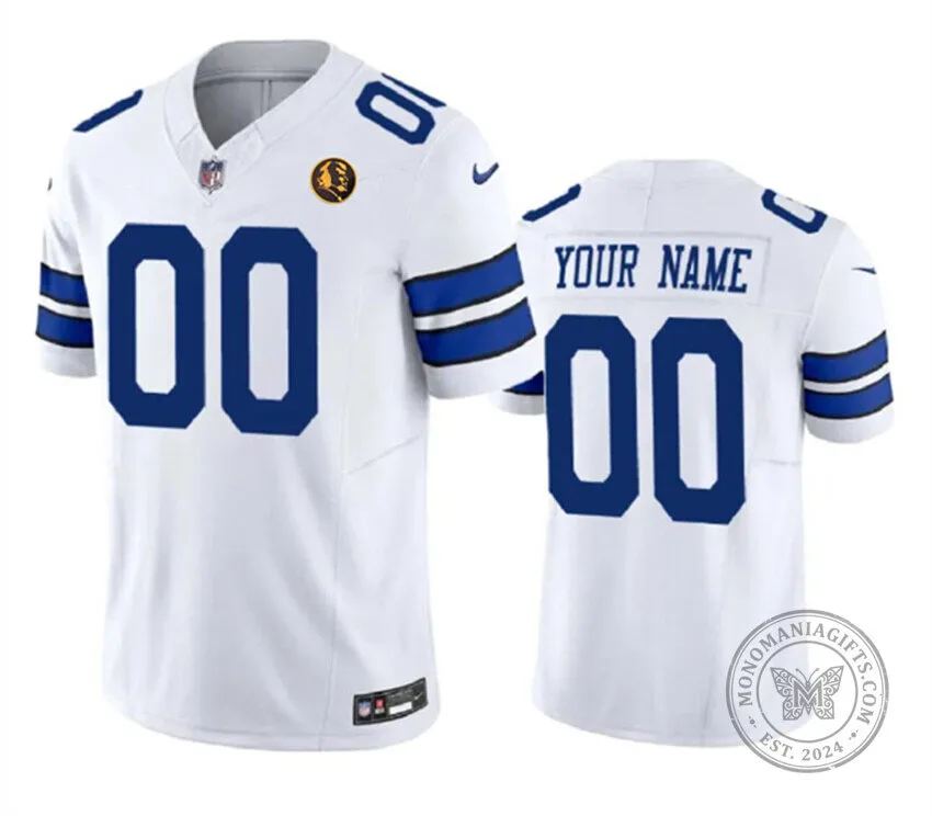 Dallas Cowboys Football White Custom Stitched Vapor Limited Jersey