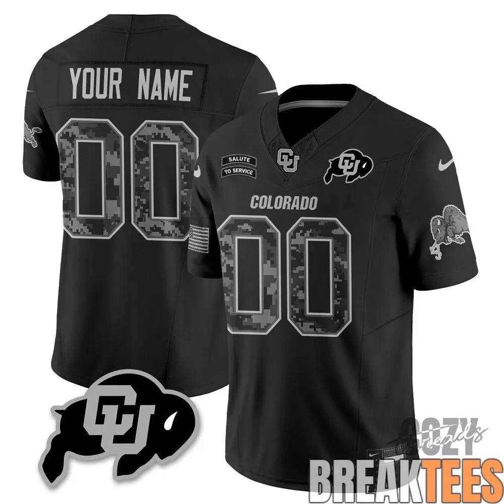 Custom Football Jersey - Salute To Service for Colorado Buffaloes 4 Custom Football Jersey - Salute To Service for Colorado Buffaloes
