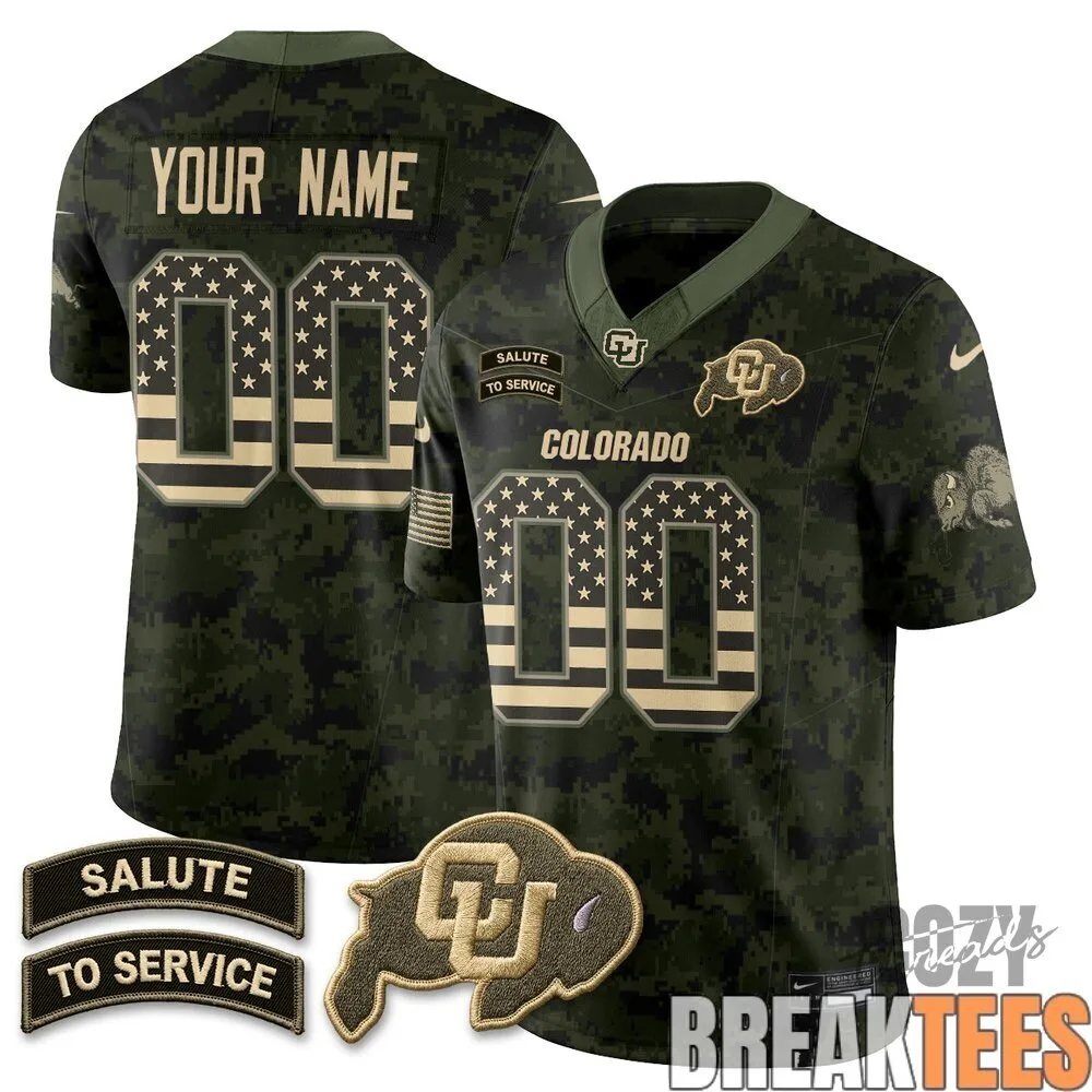 Custom Football Jersey - Salute To Service for Colorado Buffaloes 5 Custom Football Jersey - Salute To Service for Colorado Buffaloes