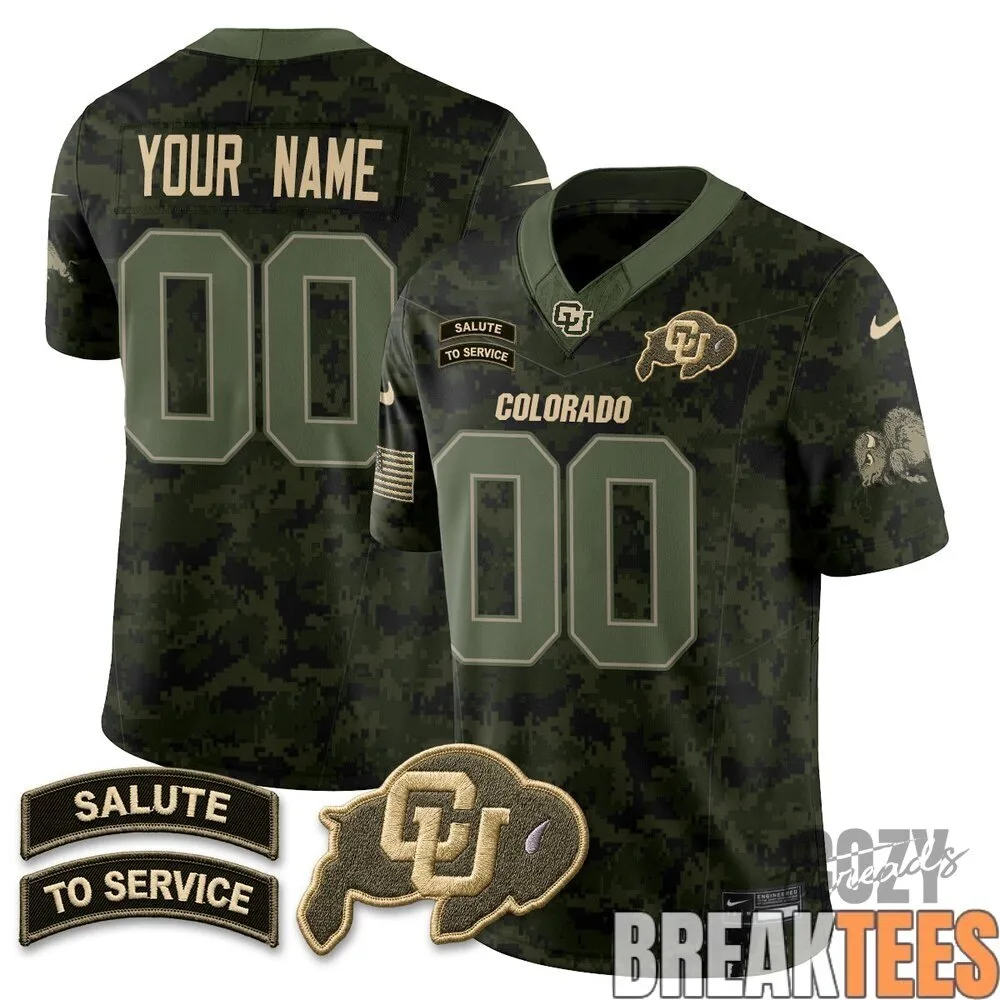 Custom Football Jersey - Salute To Service for Colorado Buffaloes 6 Custom Football Jersey - Salute To Service for Colorado Buffaloes