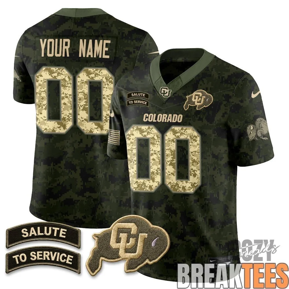 Custom Football Jersey - Salute To Service for Colorado Buffaloes 7 Custom Football Jersey - Salute To Service for Colorado Buffaloes