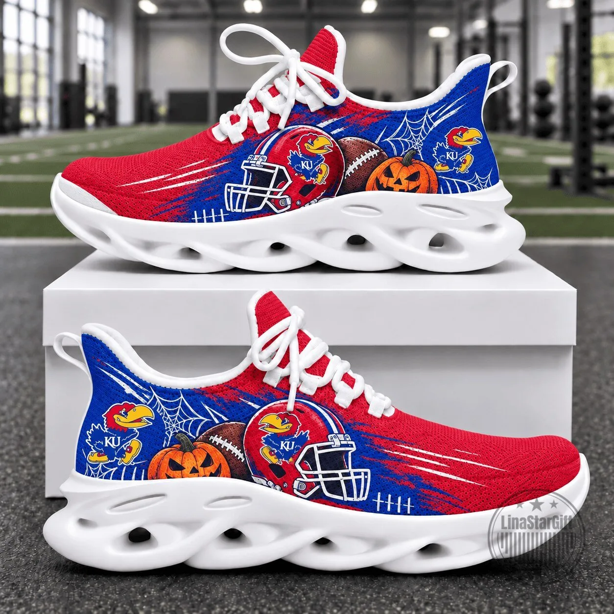 Kansas Jayhawks Halloween Football Team Sneakers