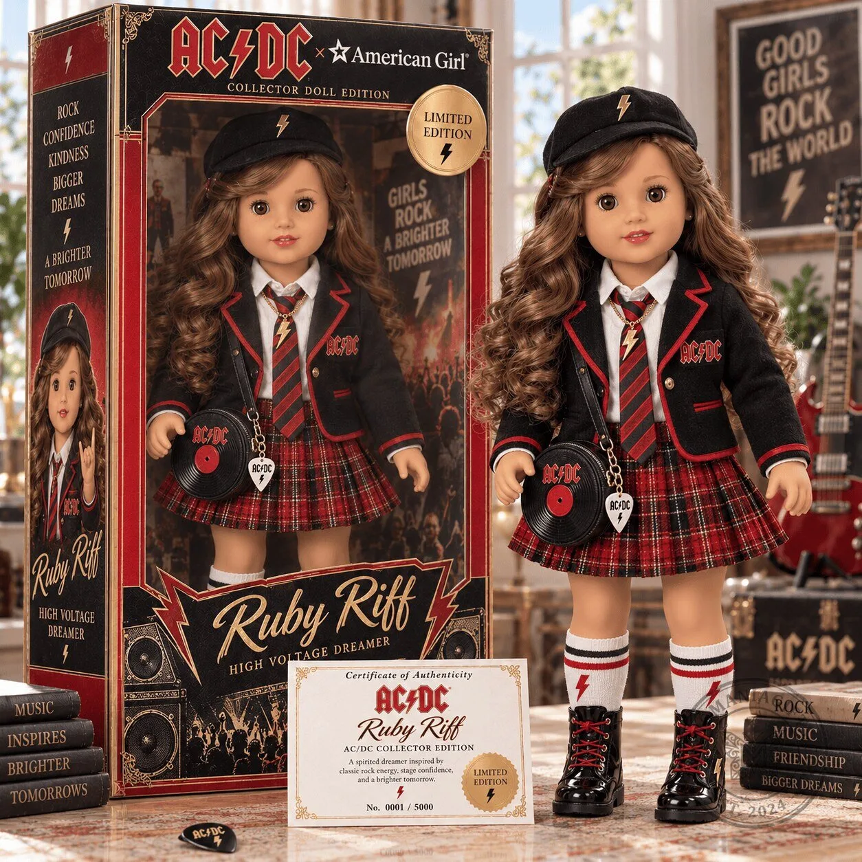 AC/DC Ruby Riff American Girl Collector Edition Doll Limited Edition 1 AC/DC Ruby Riff American Girl Collector Edition Doll Limited Edition