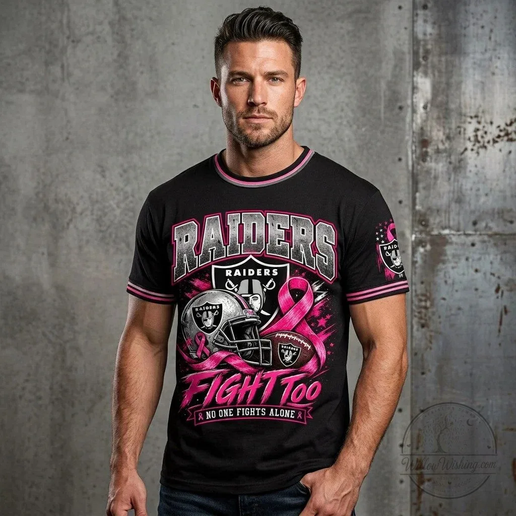 Las Vegas Raiders Breast Cancer Awareness Fight Too No One Fights Alone T-Shirt 11 Las Vegas Raiders Breast Cancer Awareness Fight Too No One Fights Alone T-Shirt