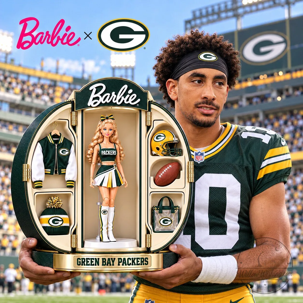 Green Bay Packers Barbie Doll Commemorative Figure Collectible 3 Green Bay Packers Barbie Doll Commemorative Figure Collectible
