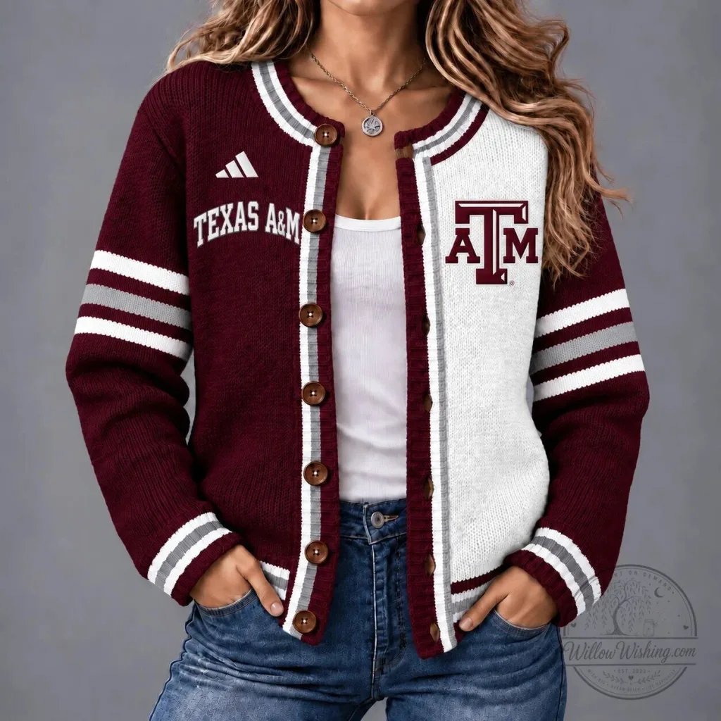 Texas A&M Aggies NCAA Game Day Cardigan Sweater Texas A&M Aggies NCAA Game Day Cardigan Sweater