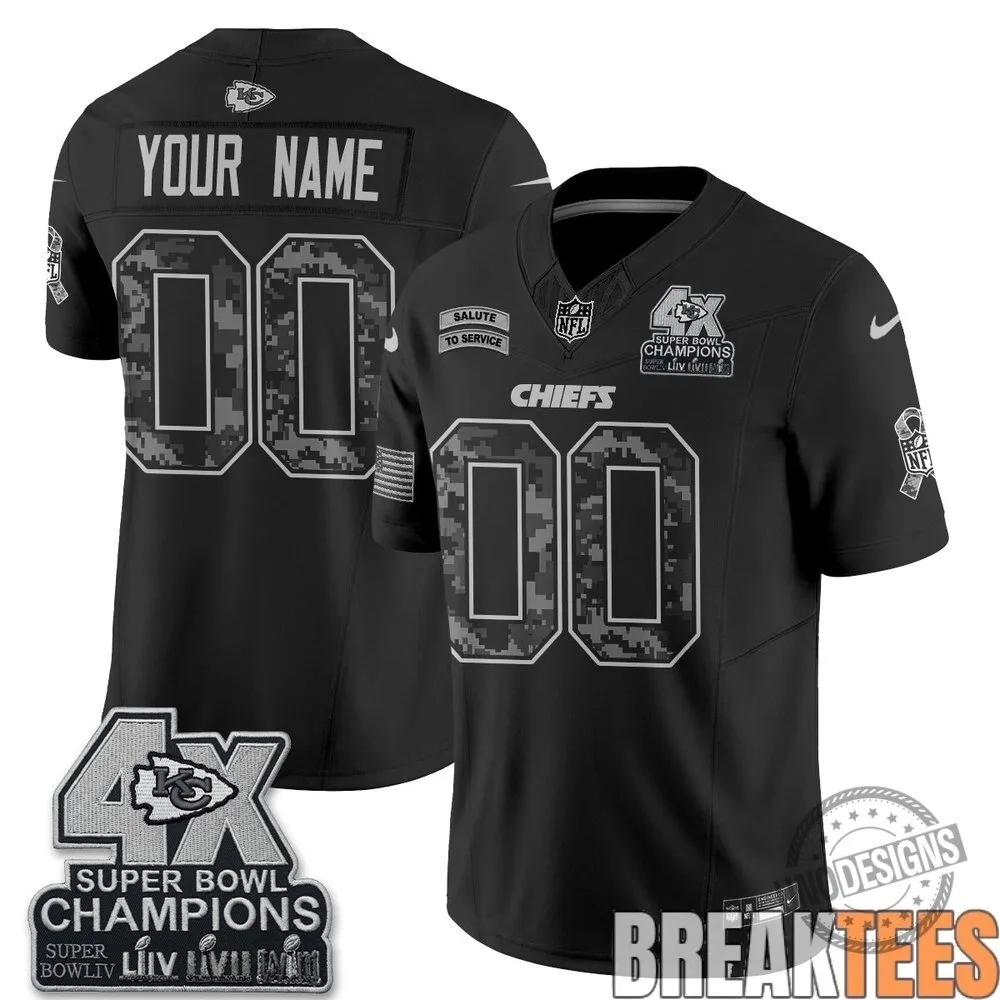 Kansas City Chiefs Super Bowl Champions Salute to Service Football Jersey 4 Kansas City Chiefs Super Bowl Champions Salute to Service Football Jersey