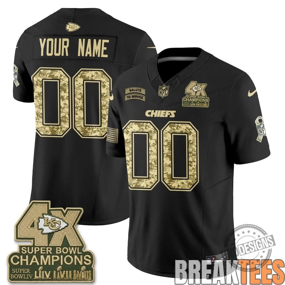 Kansas City Chiefs Super Bowl Champions Salute to Service Football Jersey 5 Kansas City Chiefs Super Bowl Champions Salute to Service Football Jersey