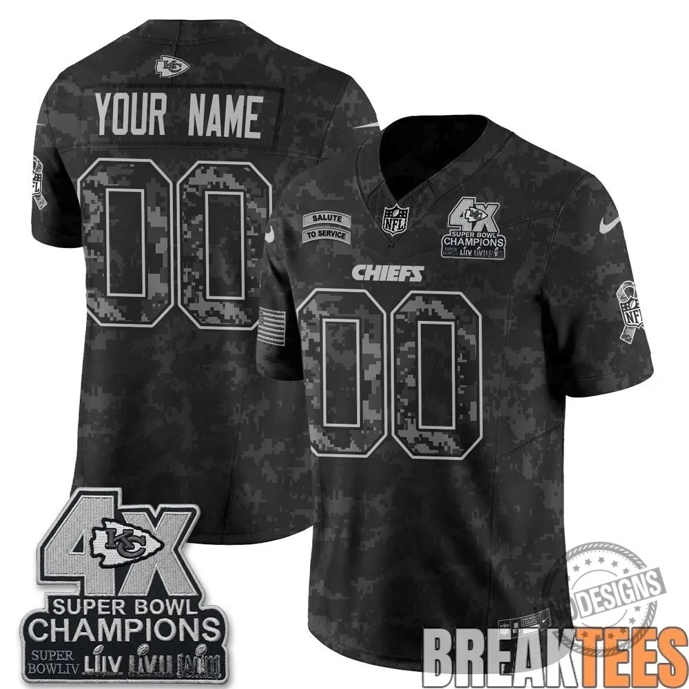 Kansas City Chiefs Super Bowl Champions Salute to Service Football Jersey 7 Kansas City Chiefs Super Bowl Champions Salute to Service Football Jersey