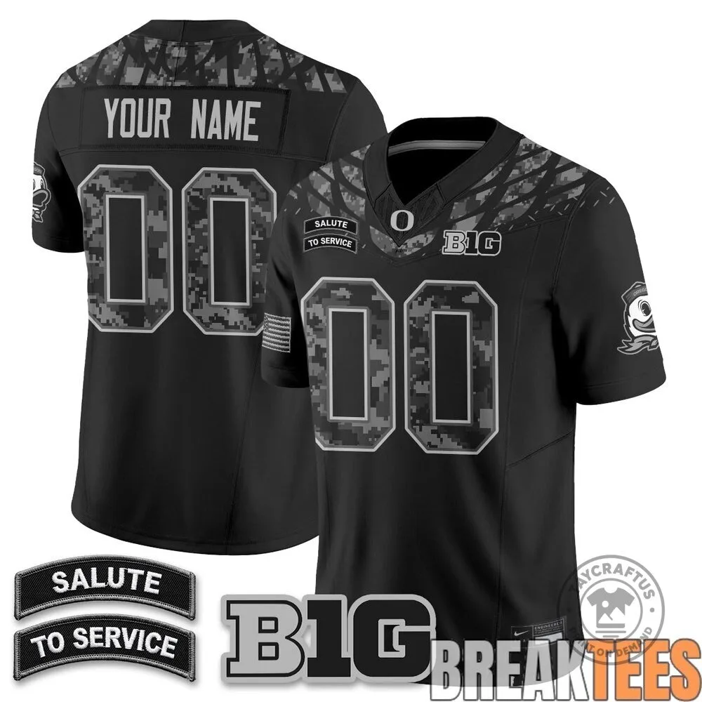 Oregon Ducks Salute To Service Custom Football Jersey
