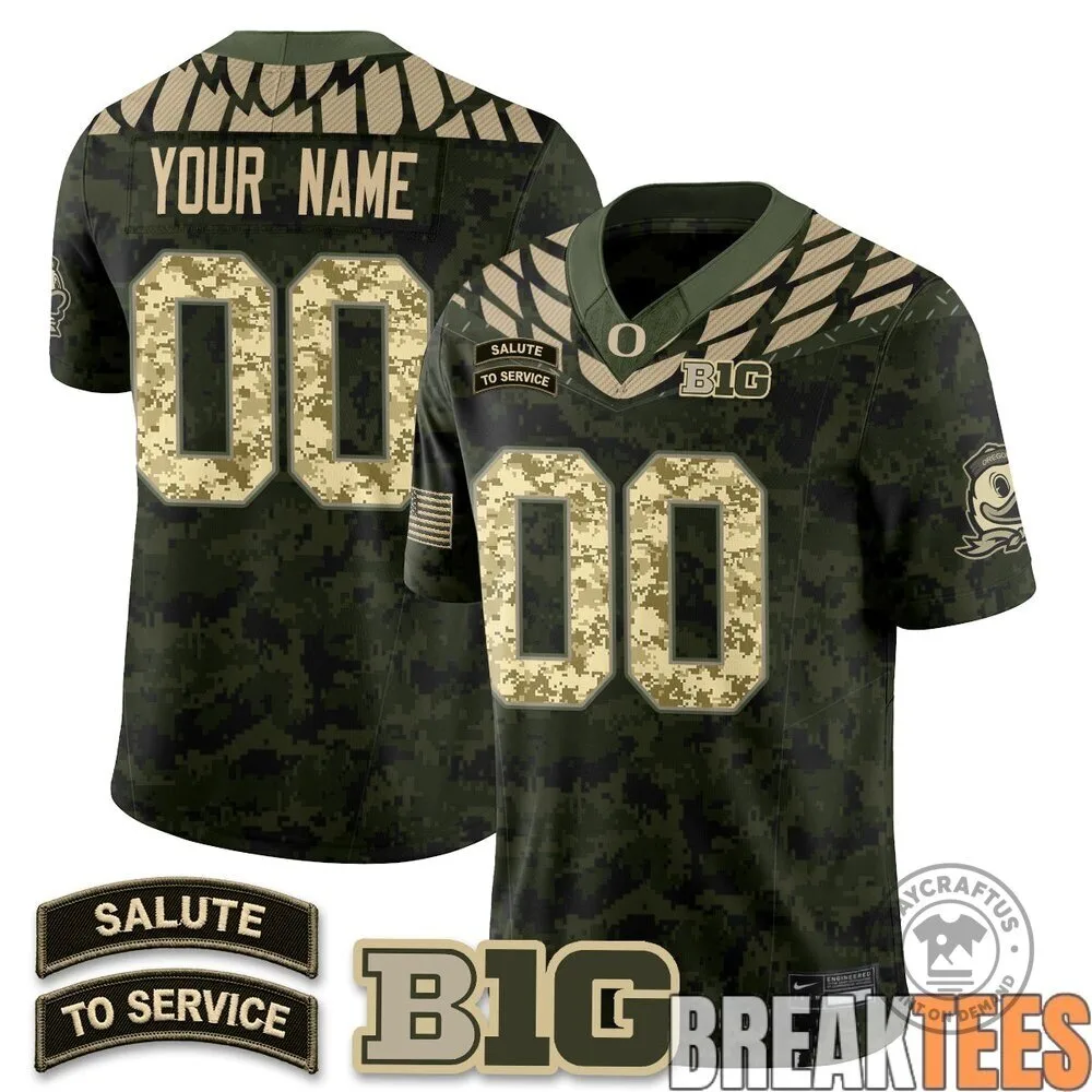 Oregon Ducks Salute To Service Custom Football Jersey 6 Oregon Ducks Salute To Service Custom Football Jersey