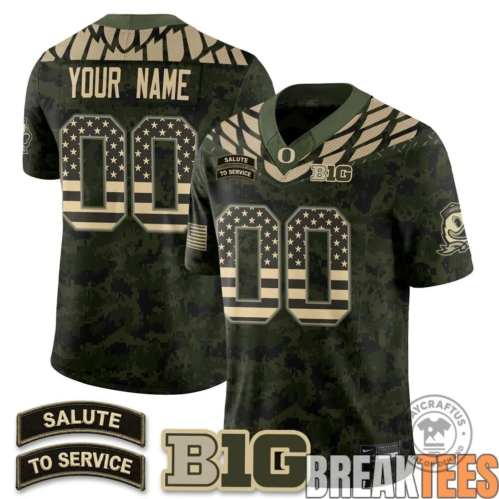 Oregon Ducks Salute To Service Custom Football Jersey 7 Oregon Ducks Salute To Service Custom Football Jersey
