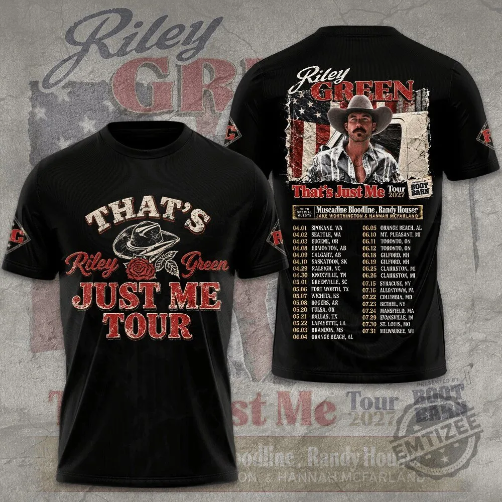 Riley Green That's Just Me Tour 2027 Concert Schedule T-Shirt