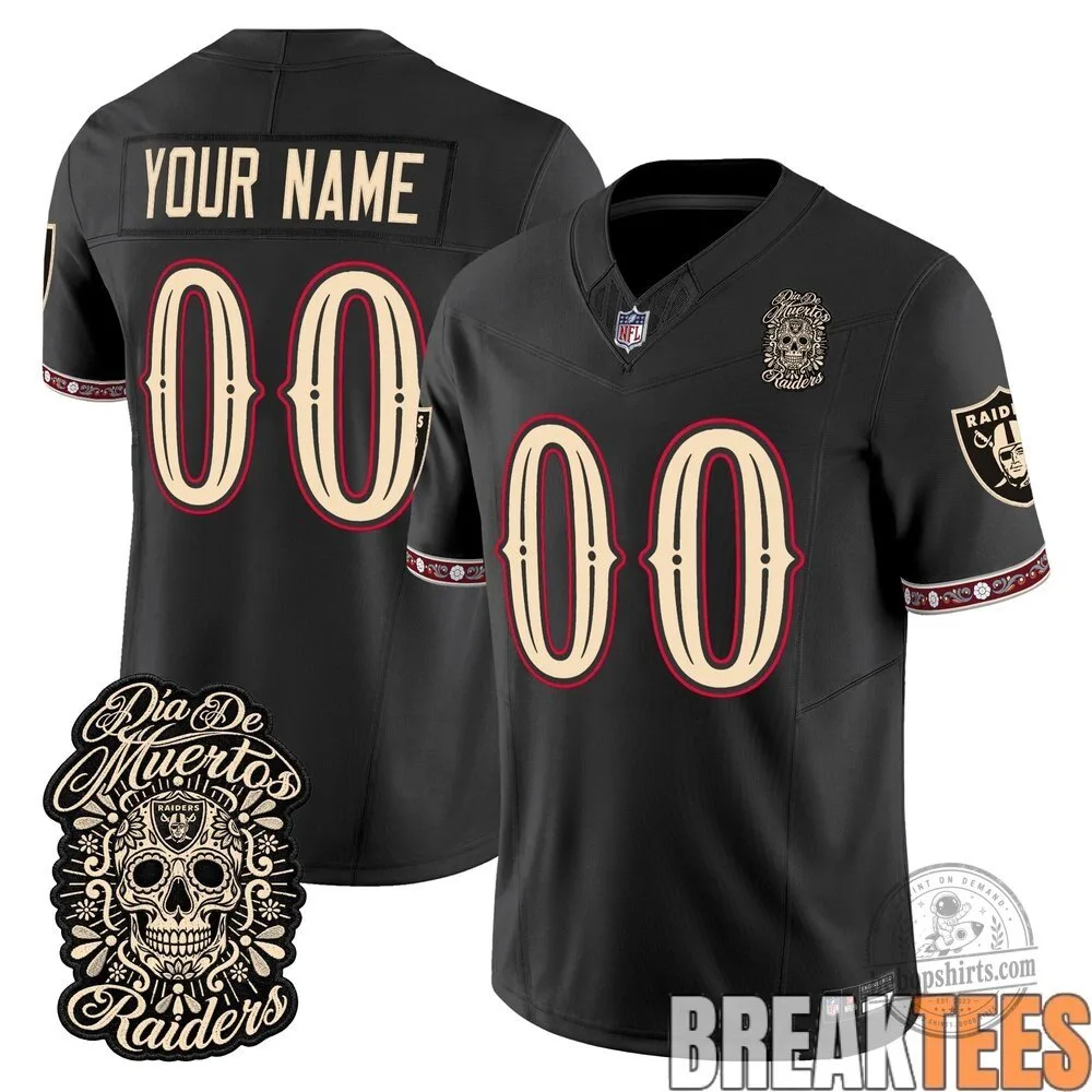 Las Vegas Raiders Dia de los Muertos Custom Football Jersey