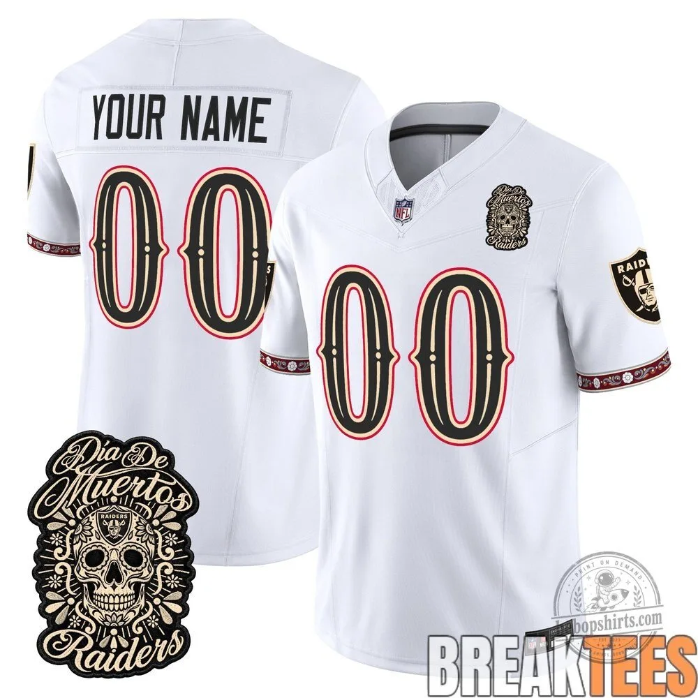 Las Vegas Raiders Dia de los Muertos Custom Football Jersey 5 Las Vegas Raiders Dia de los Muertos Custom Football Jersey