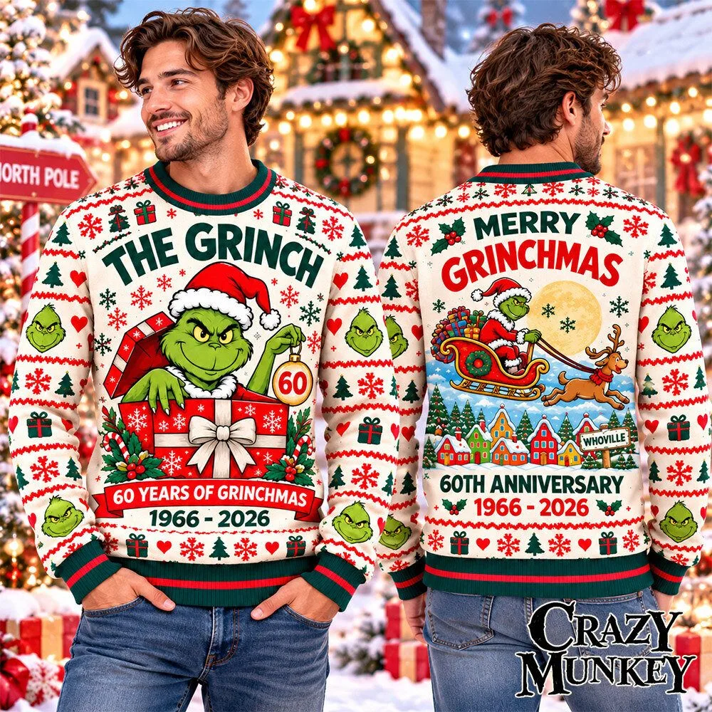 The Grinch 60th Anniversary 1966 2026 Christmas Sweater | Apparel