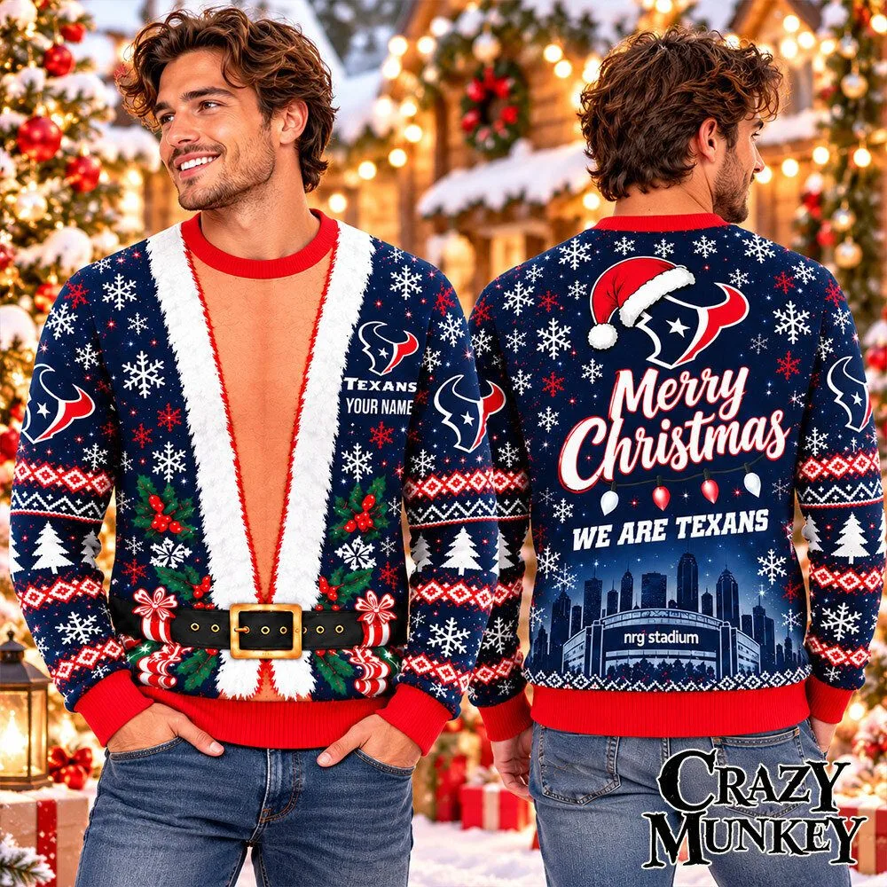 Houston Texans Santa Suit Merry Christmas Ugly Sweater | Apparel