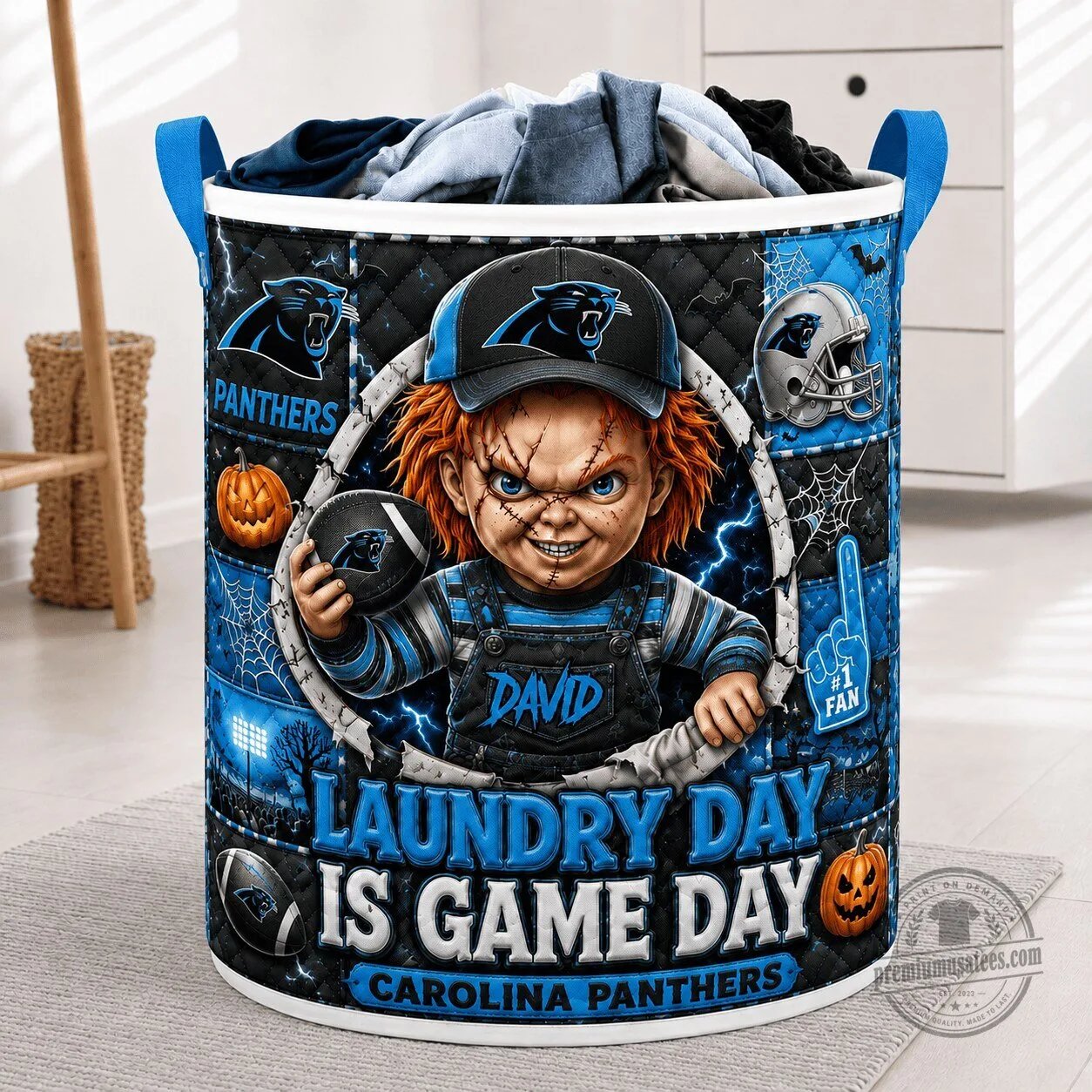 Carolina Panthers Chucky Laundry Day Is Game Day Personalized Laundry Basket